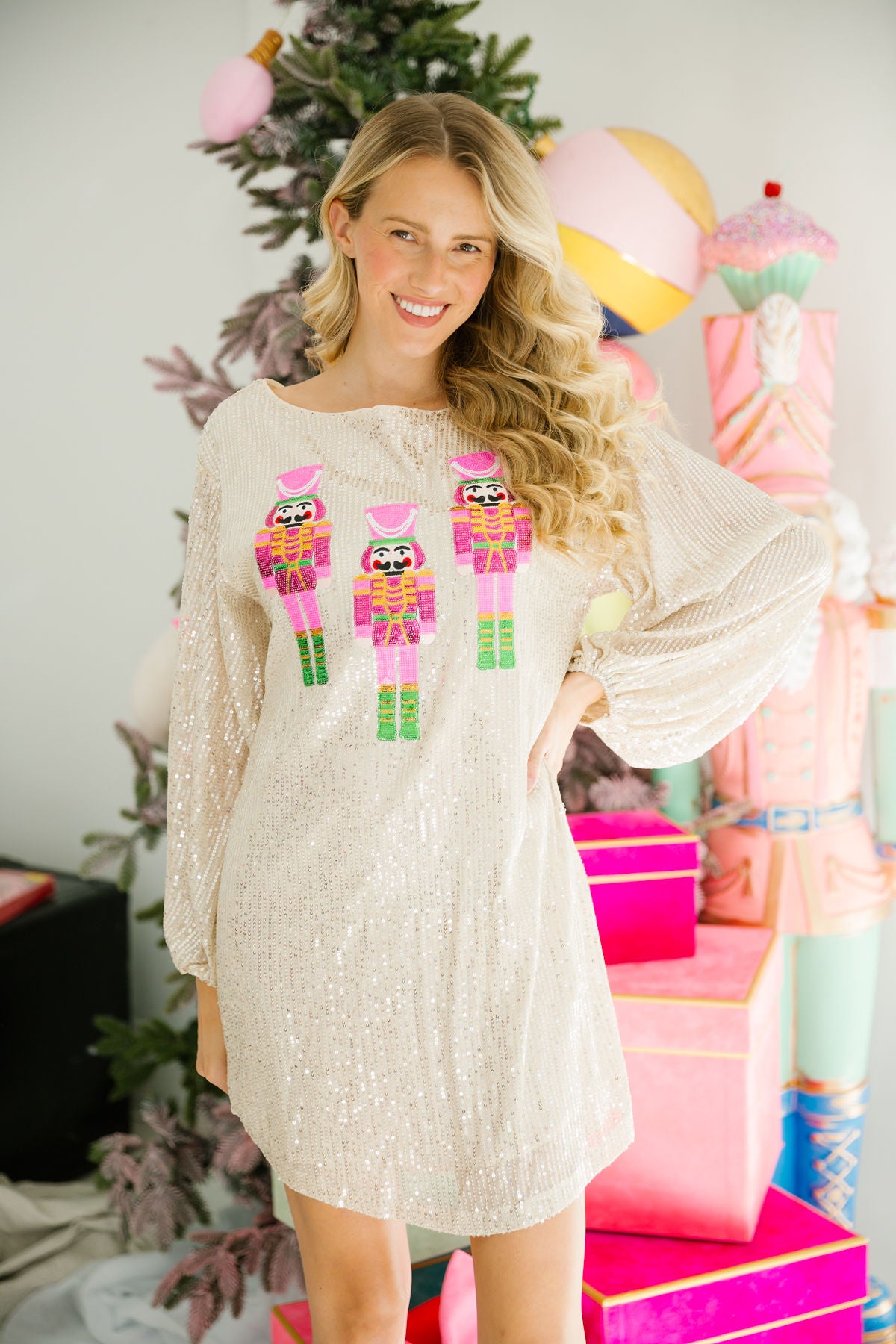 NUTCRACKER PATCH SEQUIN DRESS DRESS Judith March