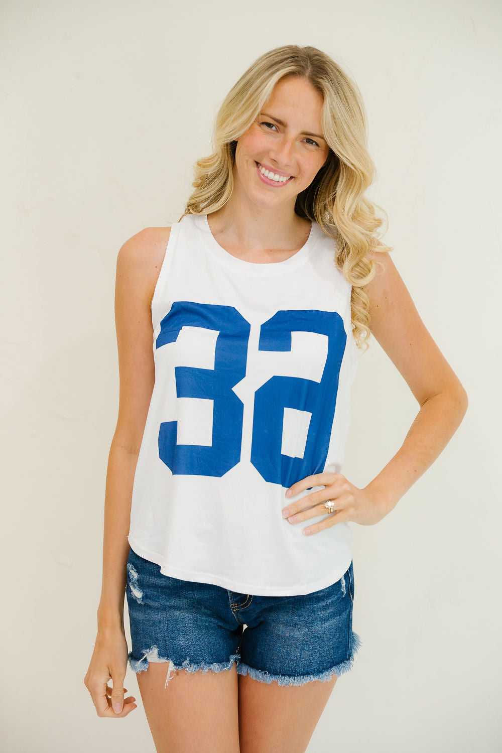 *BLUE #36 WHITE TANK - MEDIUM DRESS Judith March
