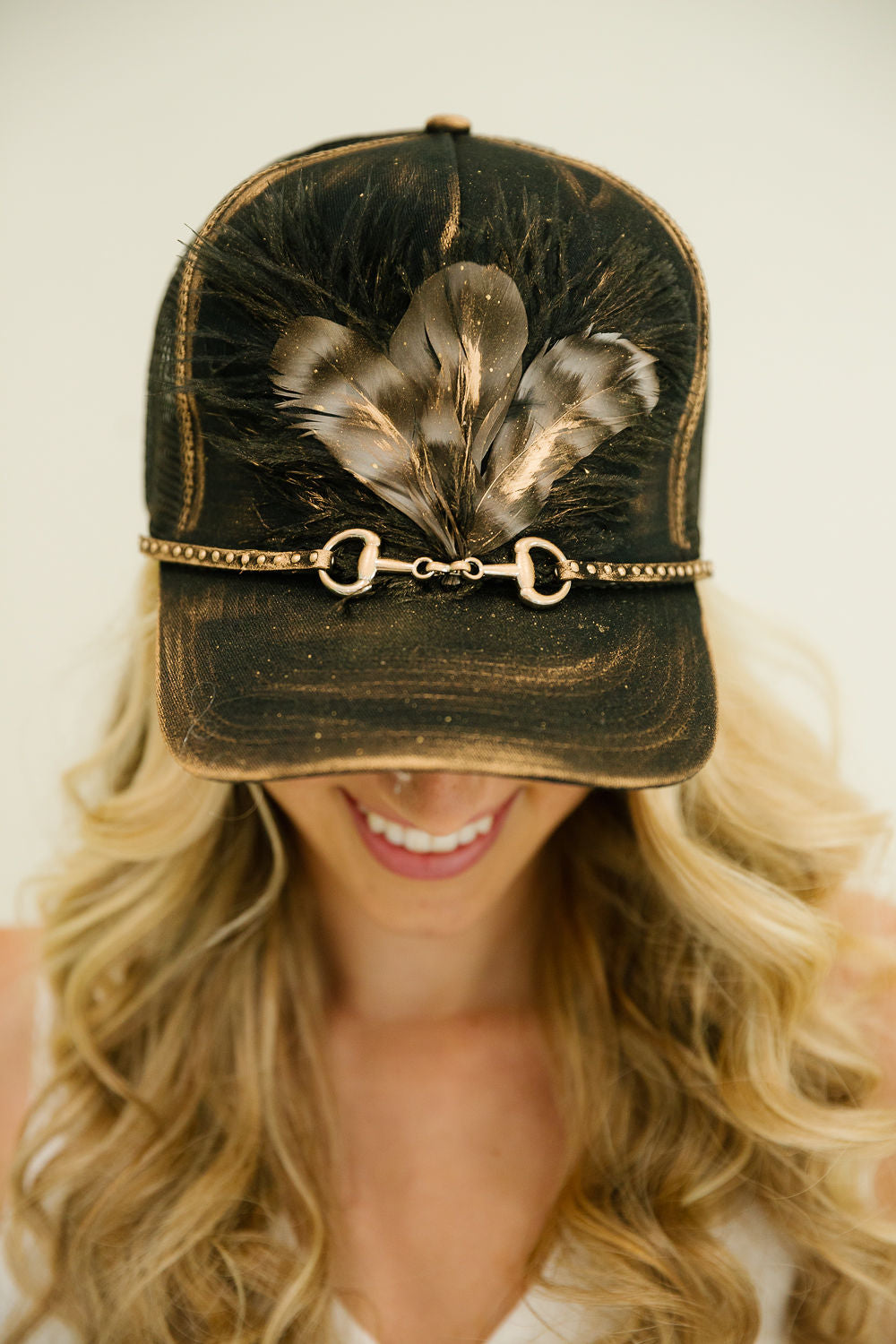 HORSE BIT LUXE BLACK TRUCKER HAT TRUCKER HAT Judith March
