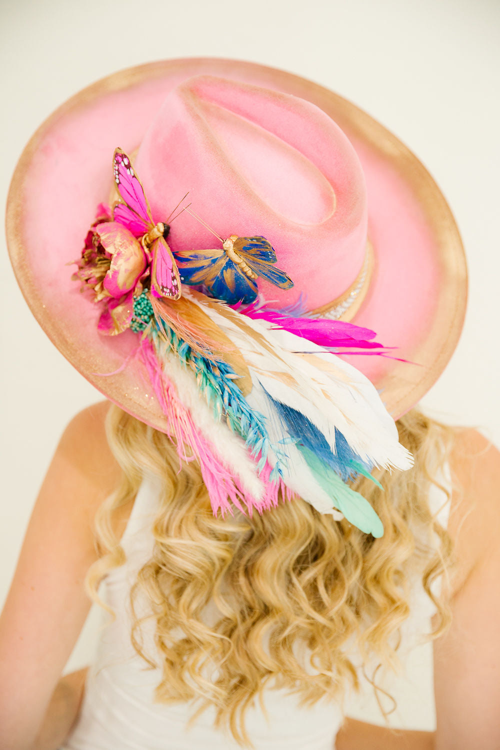 BUTTERFLY BLOOM RANCHER HAT (ONE OF A KIND) RANCHER HAT Judith March