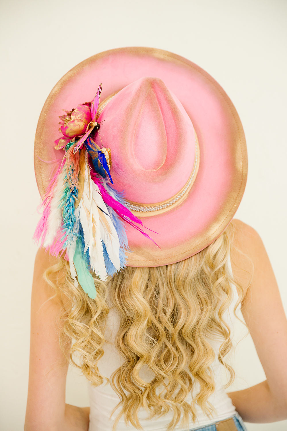 BUTTERFLY BLOOM RANCHER HAT (ONE OF A KIND) RANCHER HAT Judith March