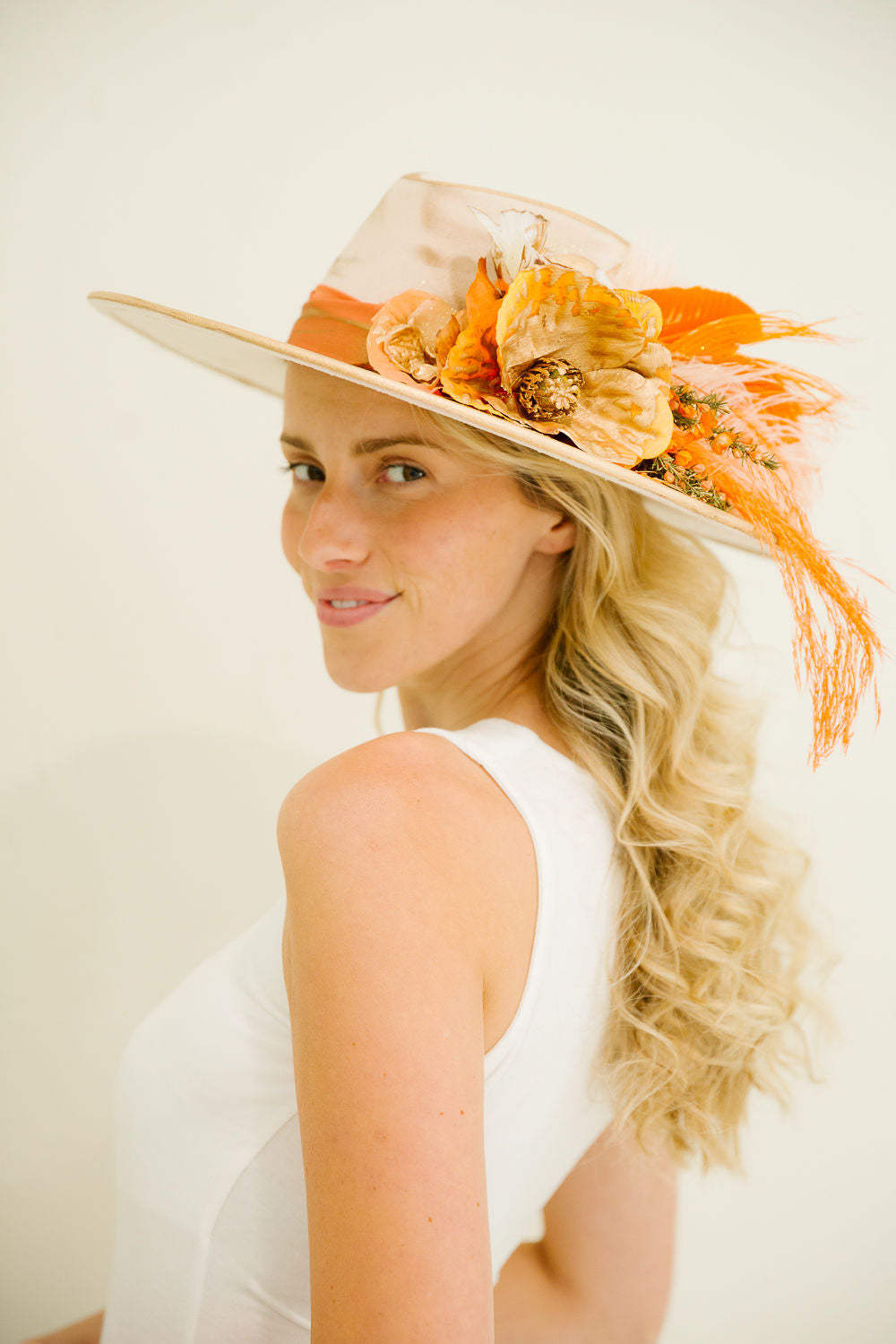 ORANGE BLOSSOM RANCHER HAT (ONE OF A KIND) RANCHER HAT Judith March