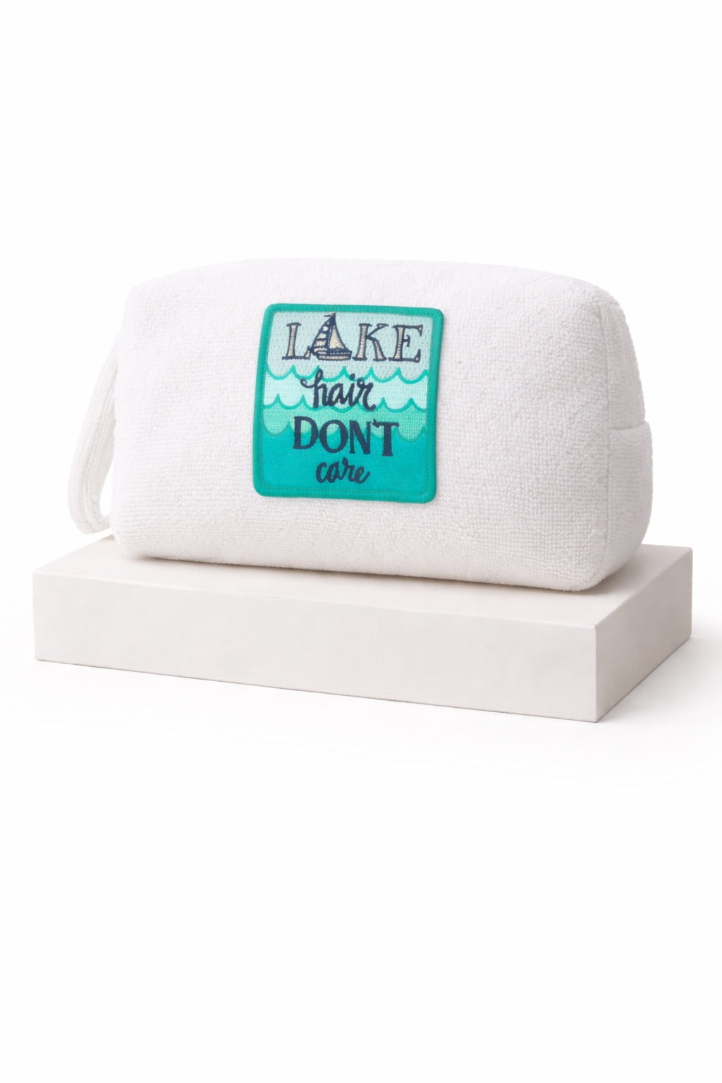 **LAKE HAIR DON'T CARE SMALL WHITE TERRY BAG BAG Judith March