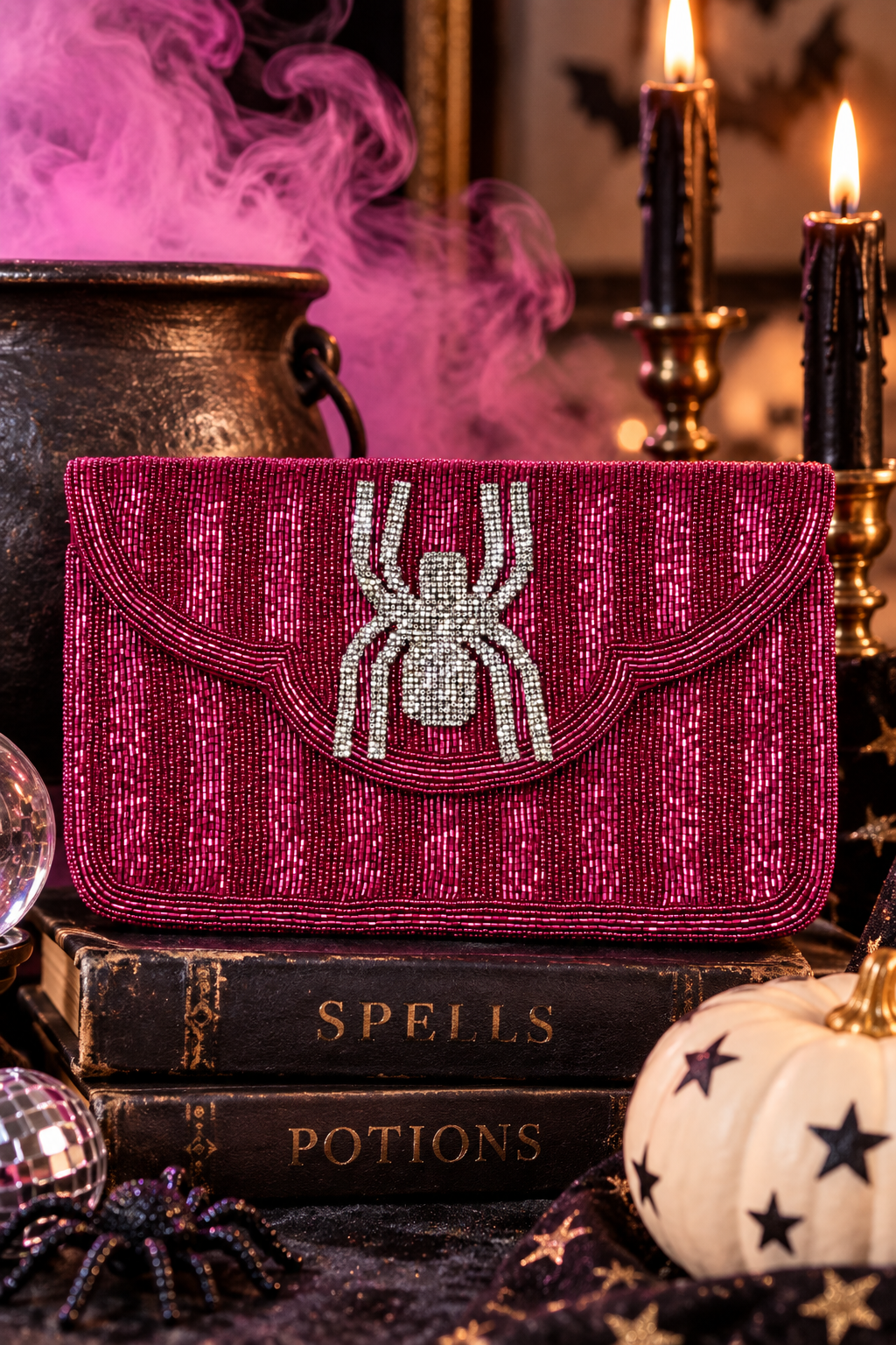 CRYSTAL CRAWLER BEADED CLUTCH