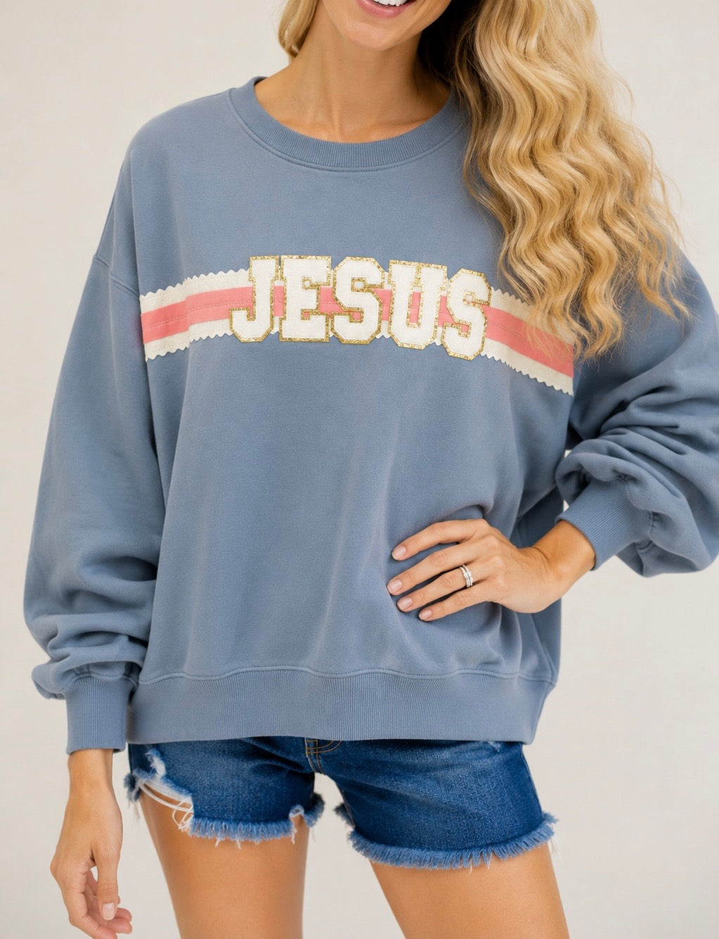 *JESUS RIBBON PULLOVER - LARGE