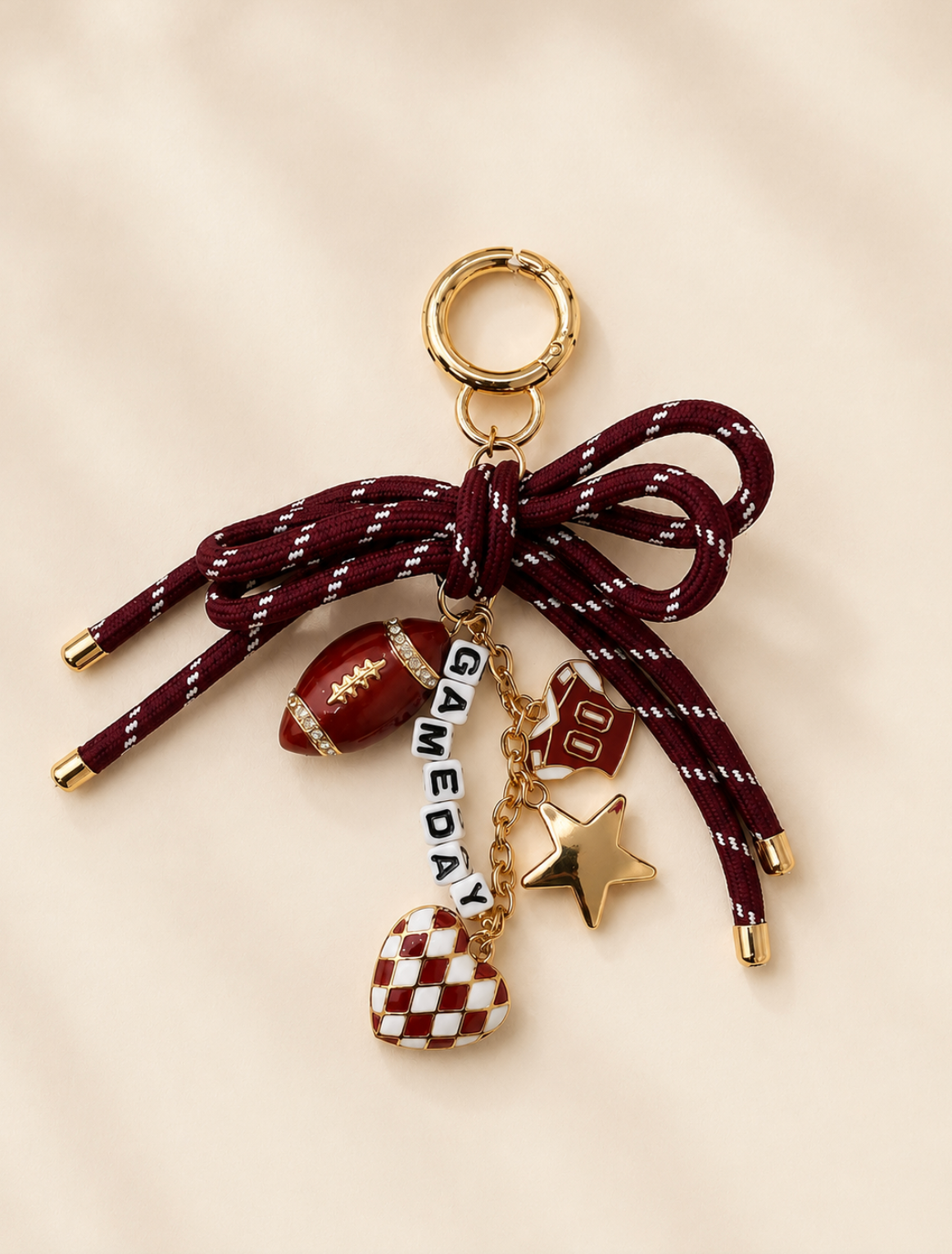 GAME DAY BAG CLIPS ACCESSORIES Judith March MAROON - BOW BAG CLIP