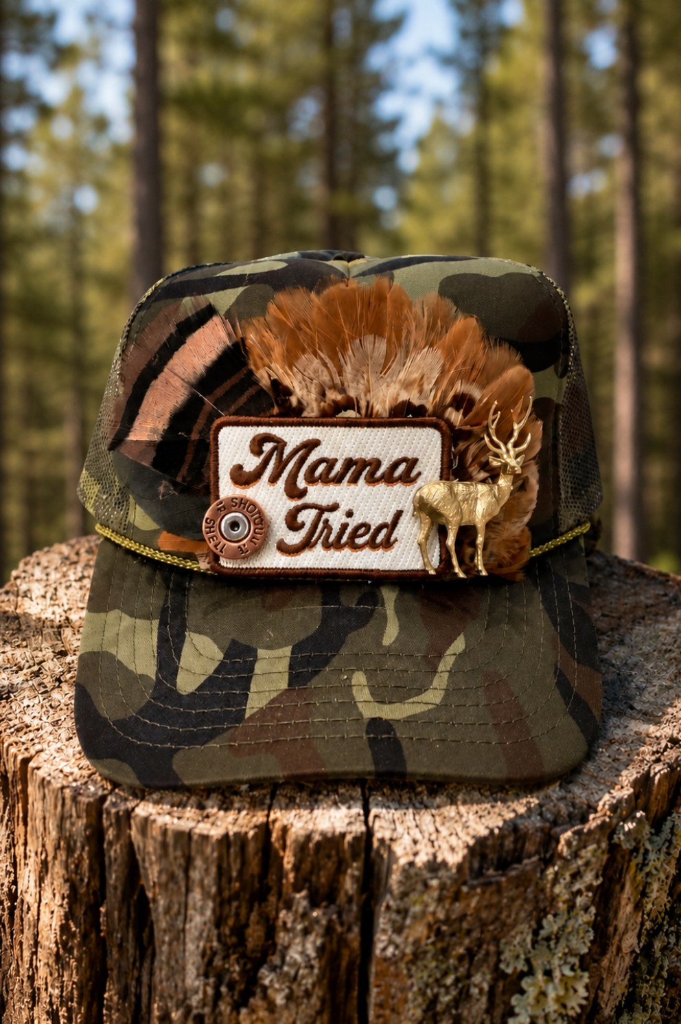 MAMA TRIED CAMO TRUCKER HAT