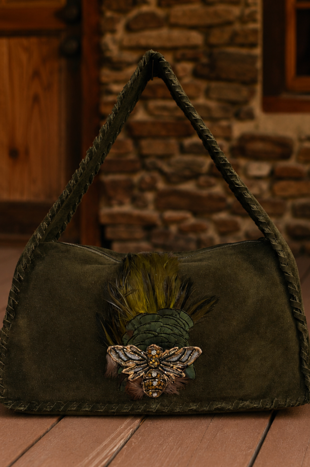 QUEEN OF THE HUNTING CLUB SUEDE BAG (ONE OF A KIND)