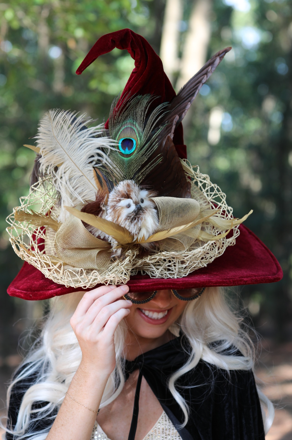 PEACOCK SPELL WITCH HAT (ONE OF A KIND) WITCH HAT Judith March