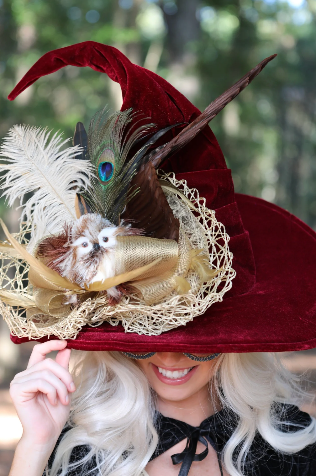 PEACOCK SPELL WITCH HAT (ONE OF A KIND) WITCH HAT Judith March