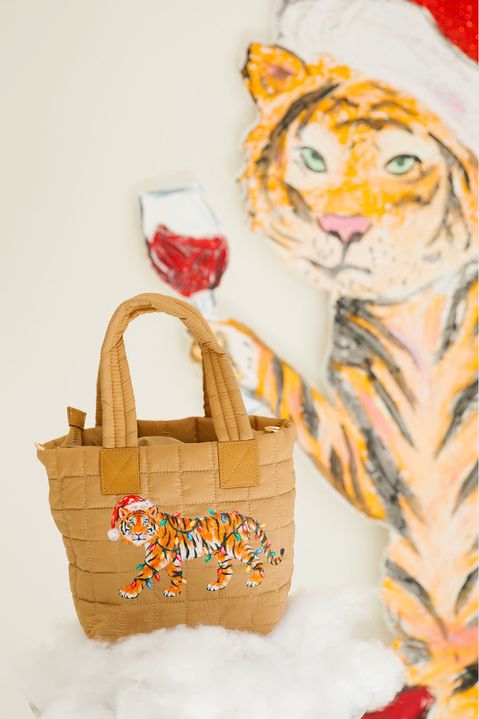 WILD ABOUT CHRISTMAS TAN TOTE Clutch Judith March