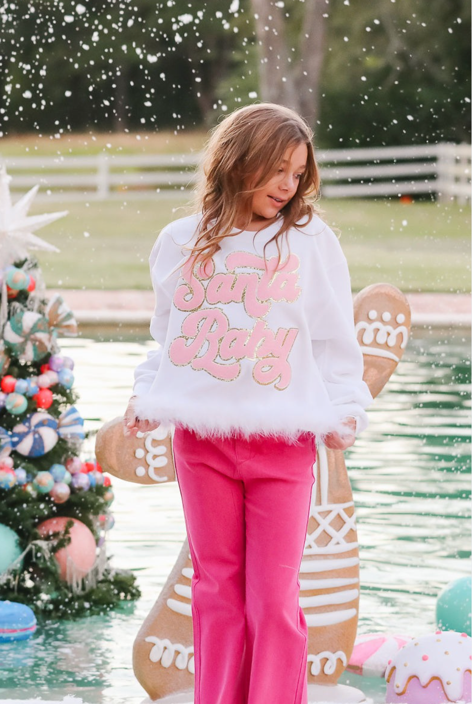 MINI KIDS SANTA BABY WHITE PULLOVER PULLOVER Judith March