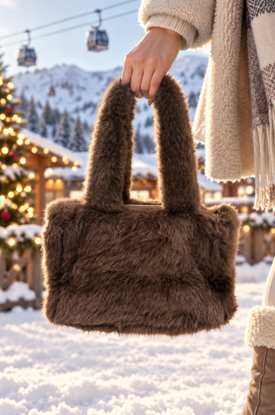 NIGHT IN ASPEN FURRY TOTE BAG