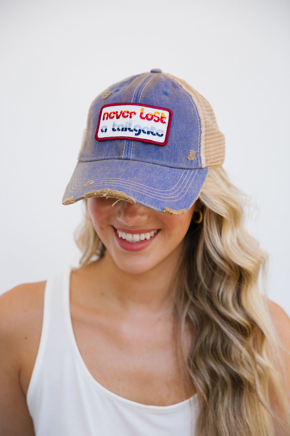 NEVER LOST A TAILGATE PATCH HATS Judith March