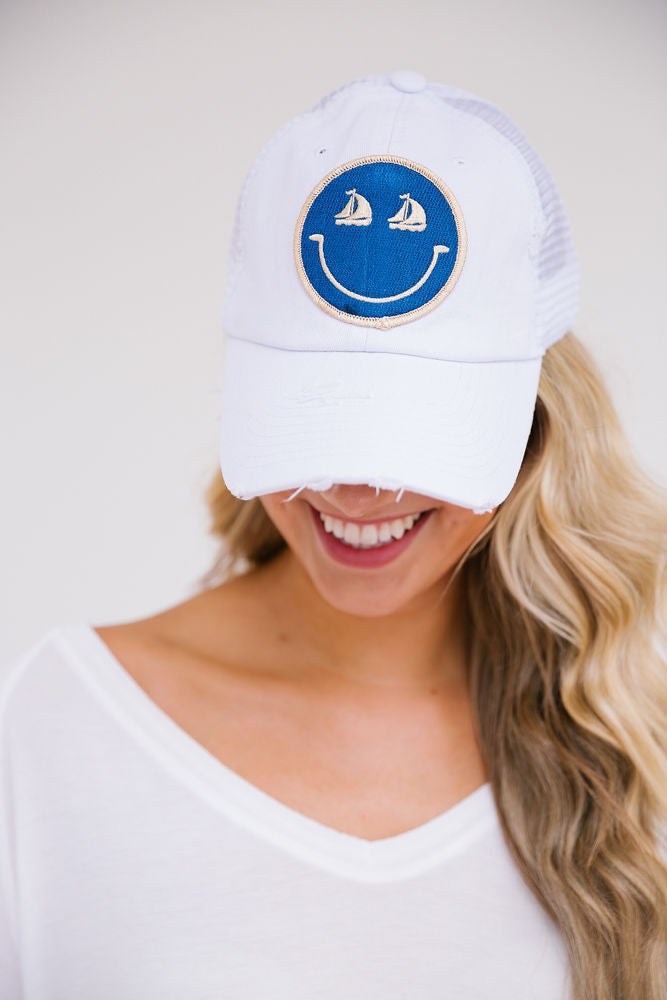 SAILBOAT SMILEY PATCH HATS Judith March