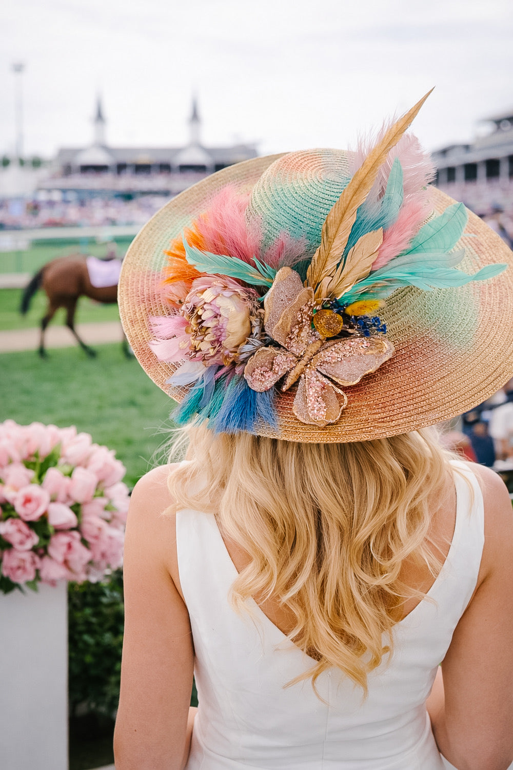 CONFETTI CROWN SUN HAT (ONE OF A KIND) RANCHER HAT Judith March