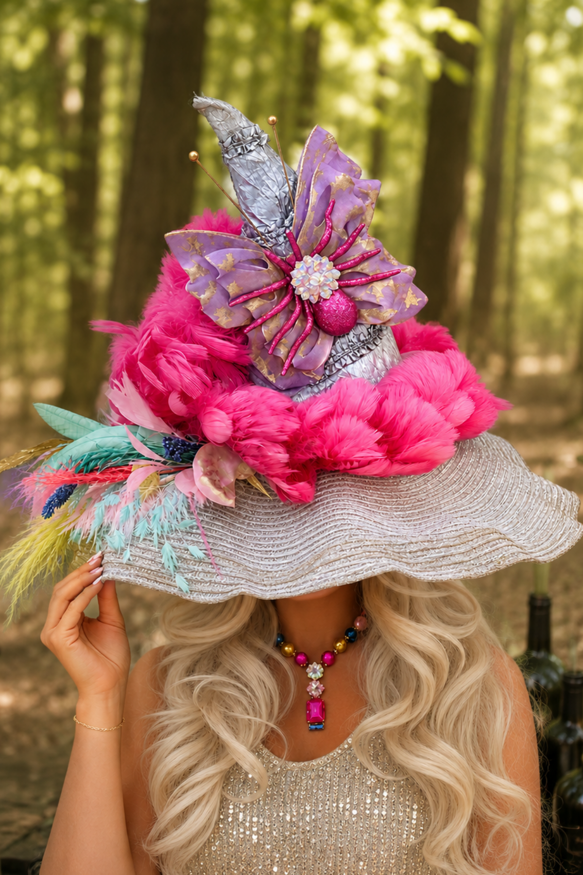 PRETTY IN PINK POISEN WITCH HAT (ONE OF A KIND)