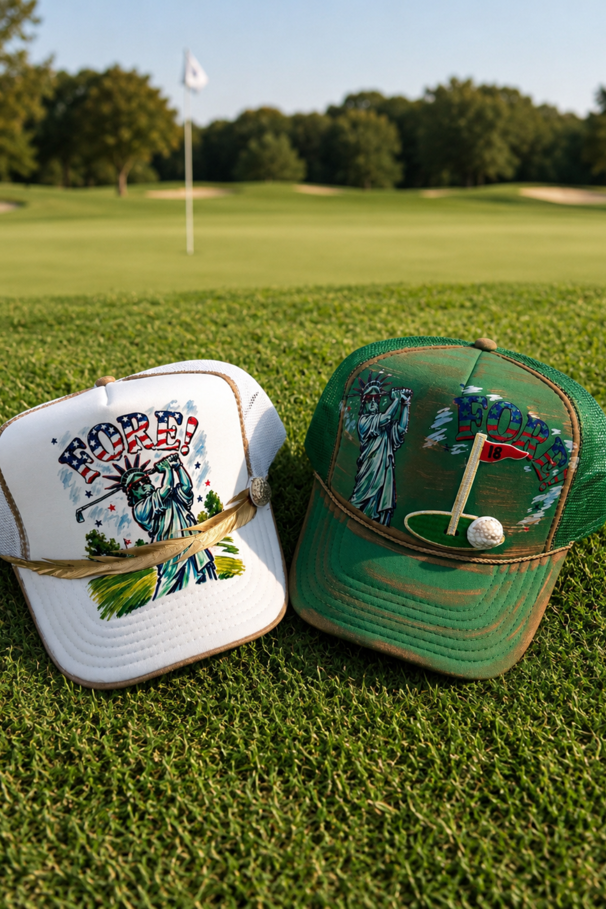FORE WHITE TRUCKER HAT HAT Judith March