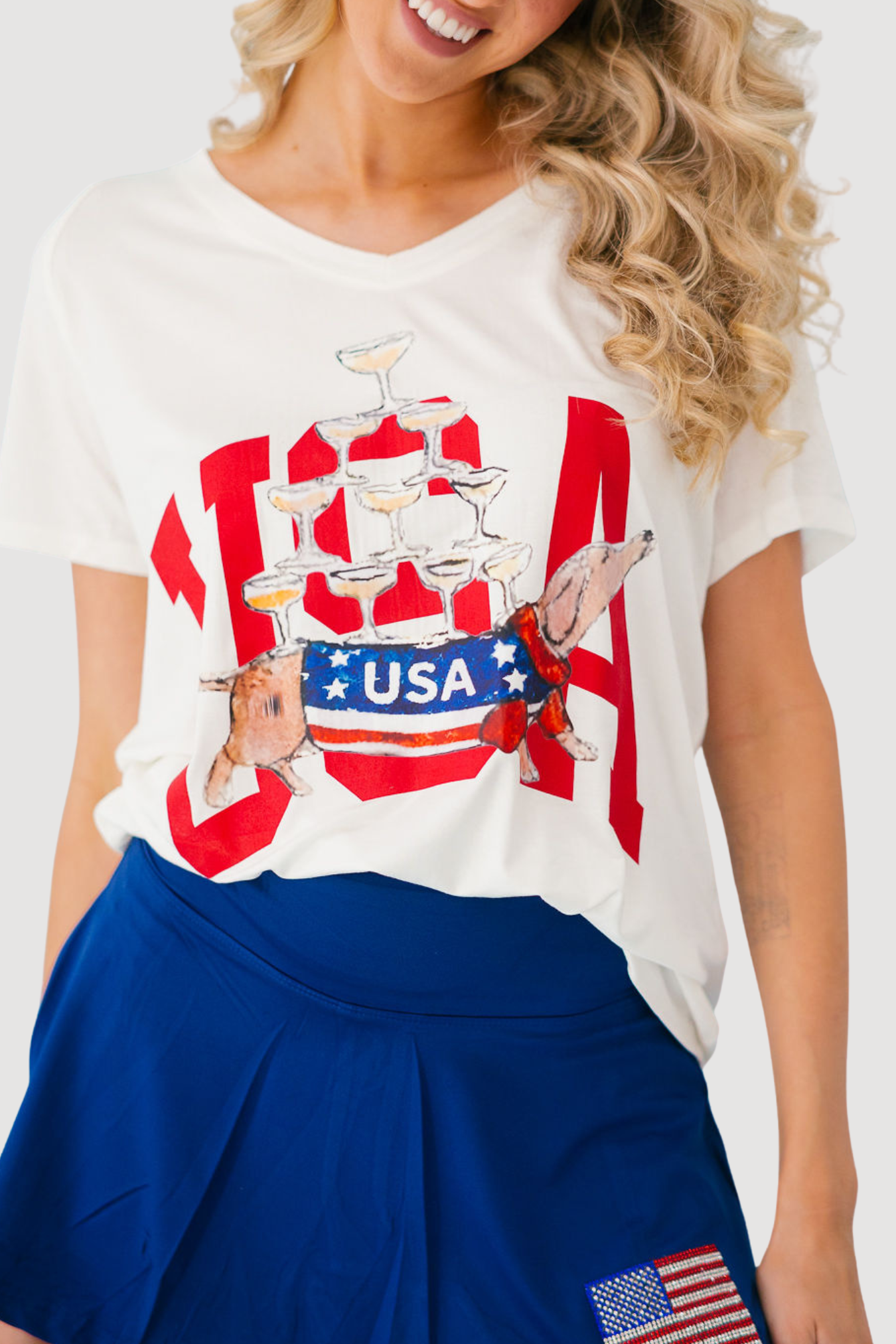 *USA DOG TEE - SMALL HAT Judith March