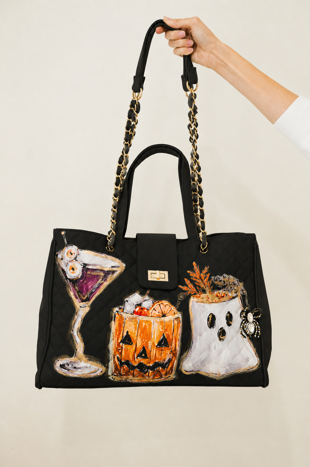 SPOOKY SPIRITS LUXE BLACK TOTE Clutch Judith March