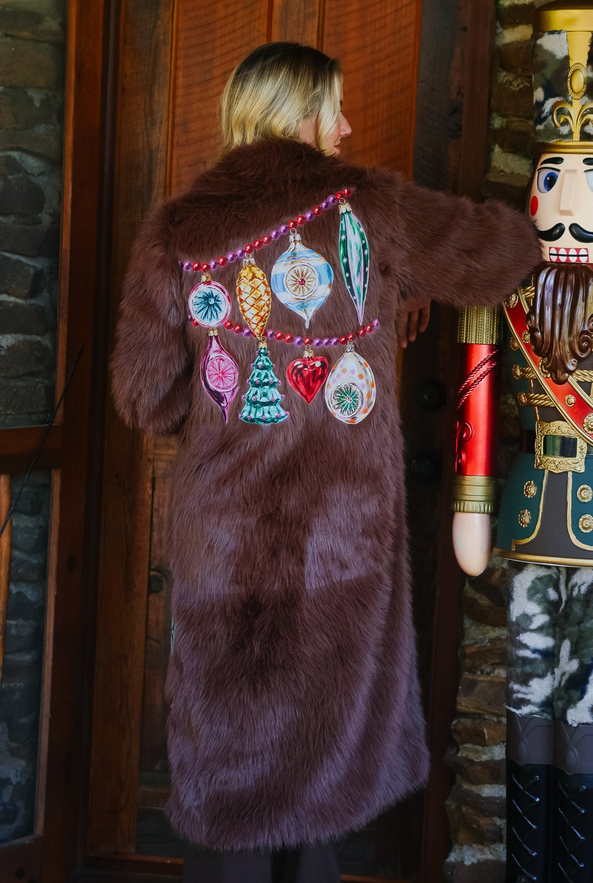 CHRISTMAS KEEPSAKE BROWN FUR COAT JACKET Judith March