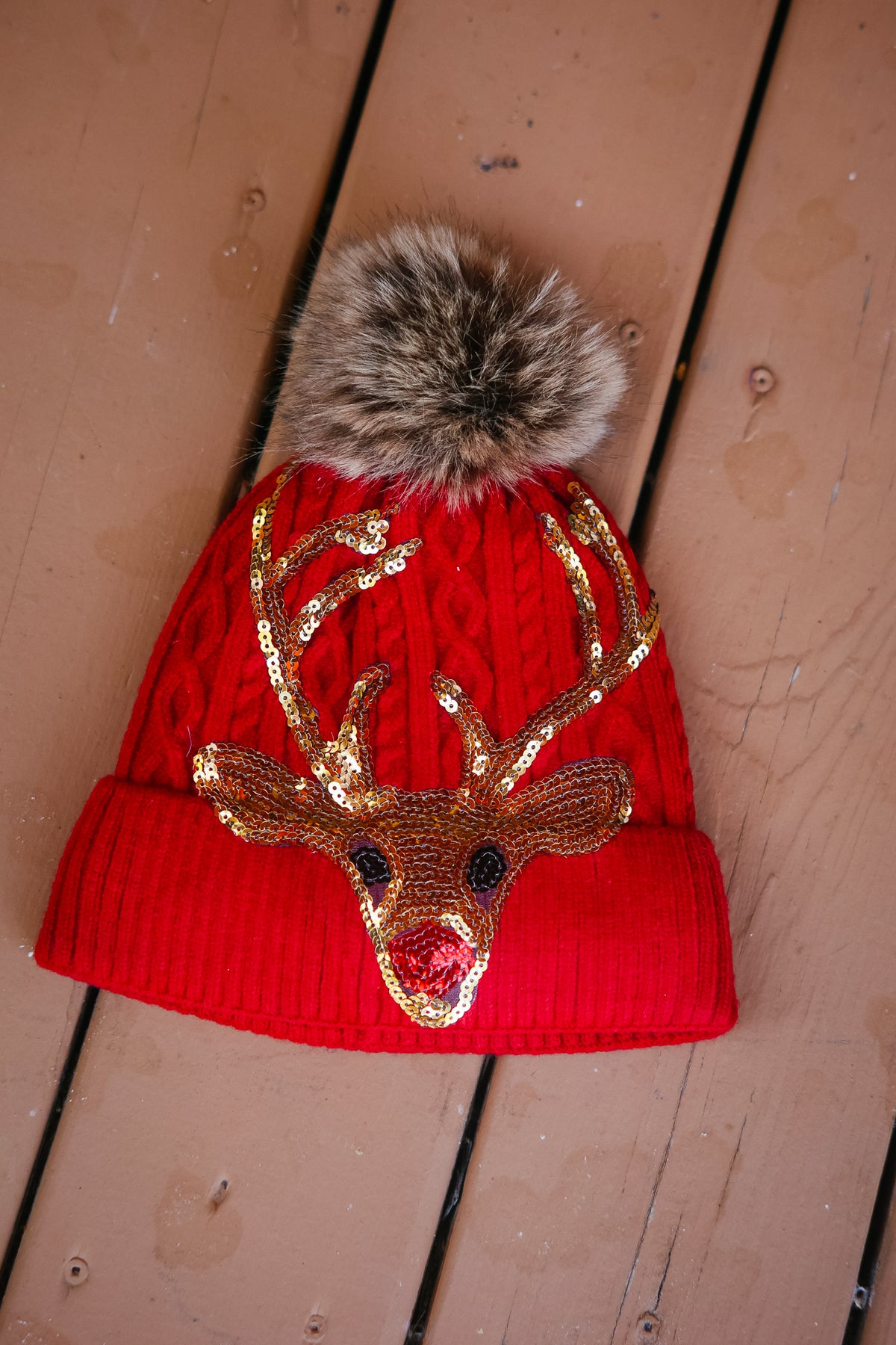 RED NOSE REINDEER BEANIE BEANIE Judith March