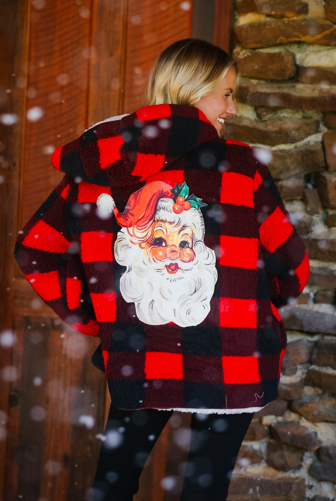 JOLLY SANTA RED PLAID CARDIGAN JACKET Judith March