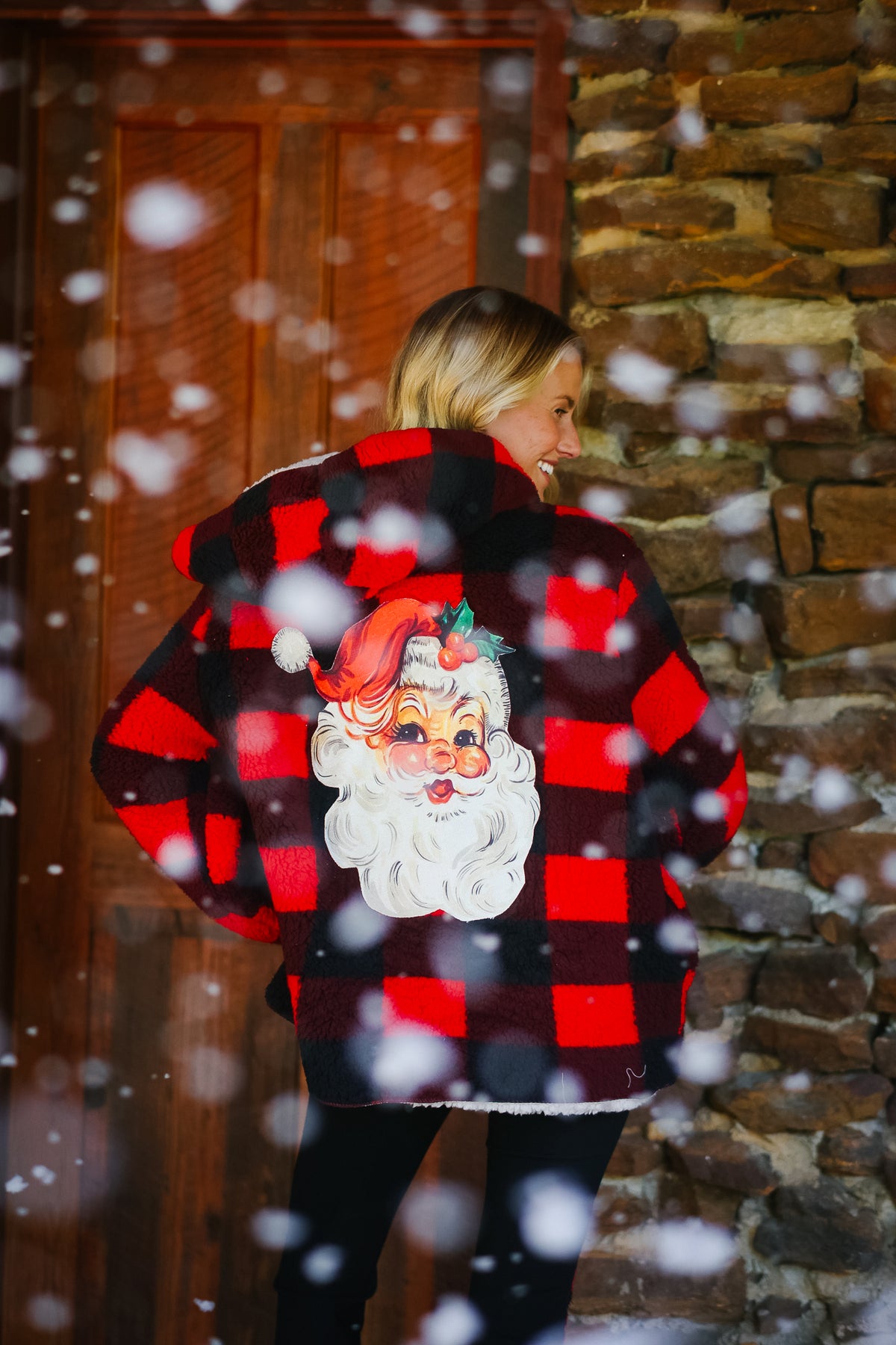 JOLLY SANTA RED PLAID CARDIGAN JACKET Judith March