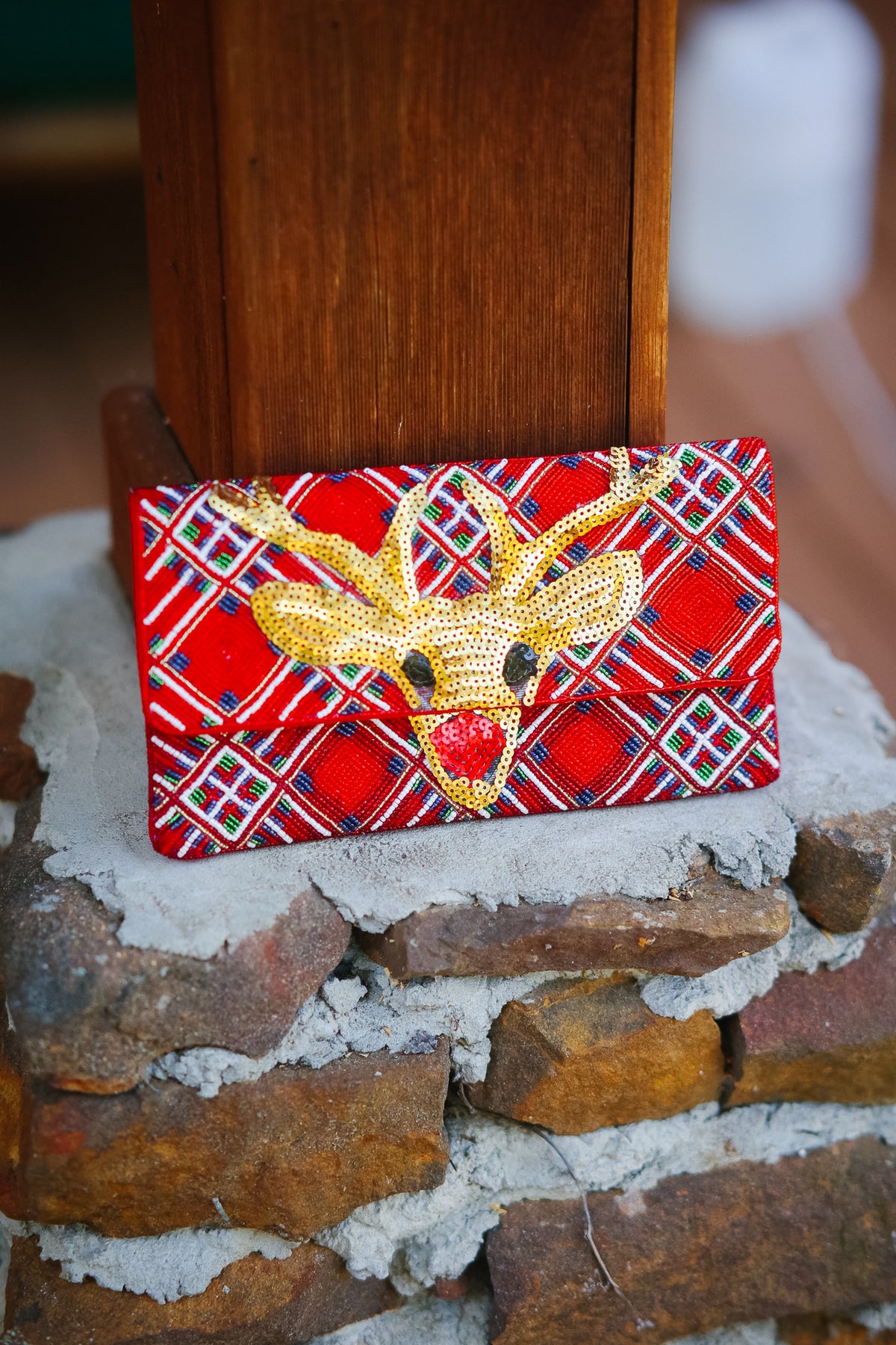RED NOSE REINDEER PLAID CLUTCH Clutch Judith March