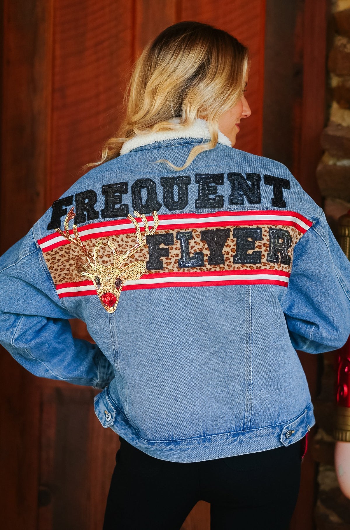 WILD ABOUT RUDOLPH SHERPA DENIM JACKET JACKET Judith March