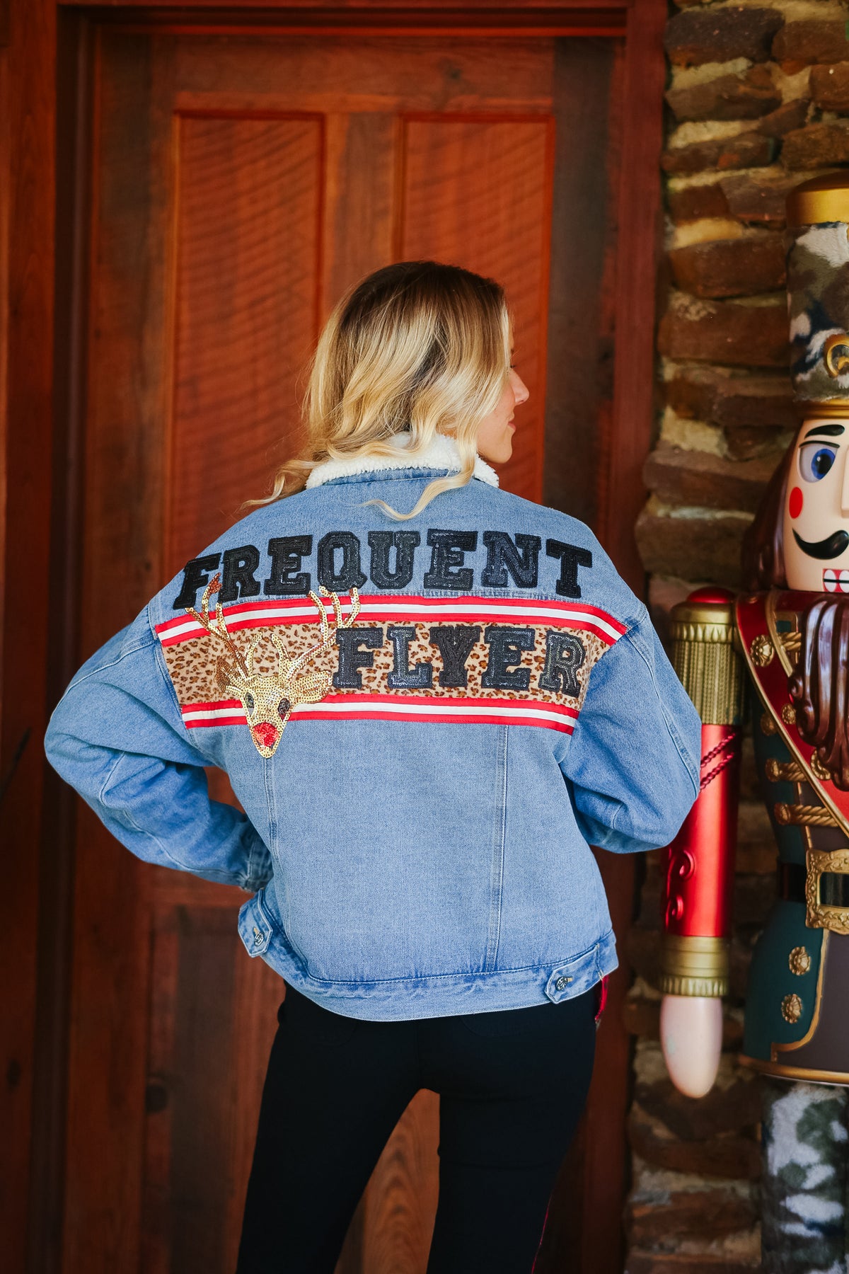 WILD ABOUT RUDOLPH SHERPA DENIM JACKET JACKET Judith March