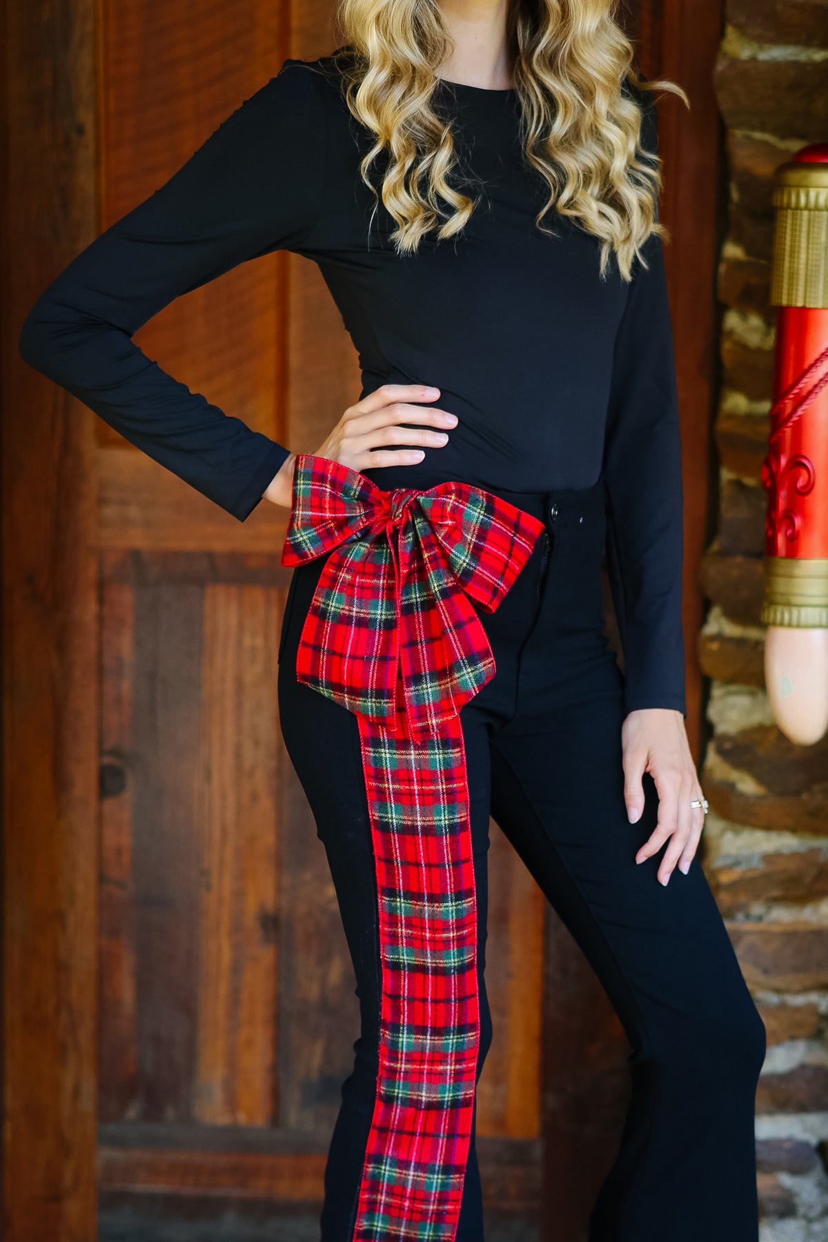 PLAID PRESENT BLACK FLARES FLARES Judith March
