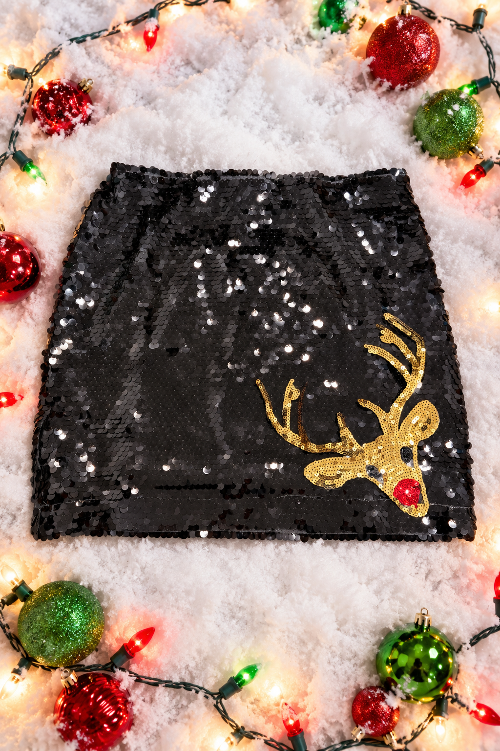 RUDOLPH'S SPARKLE SEQUIN SKIRT SKIRT Judith March BLACK SMALL