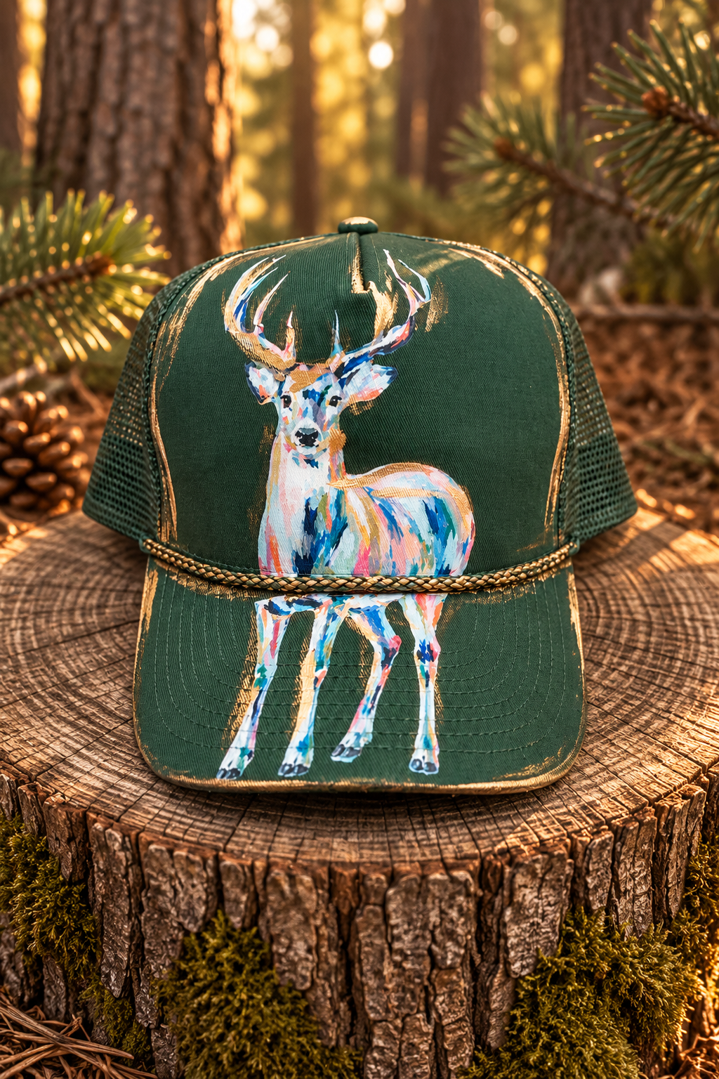 KING OF THE FOREST GREEN STRUCTURED HAT TRUCKER HAT Judith March