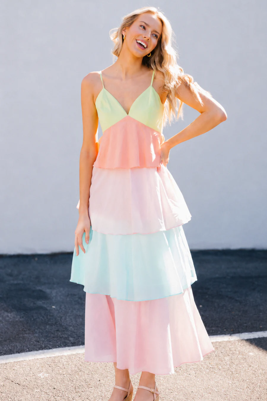 *PASTEL TIER MAXI DRESS - MULTIPLE SIZES DRESS Judith March