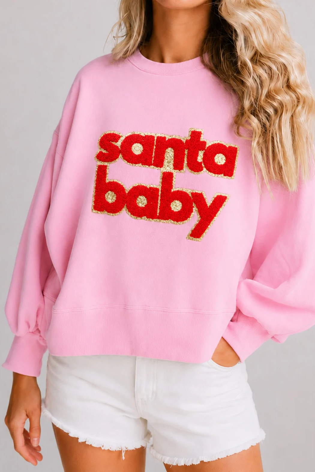 **SANTA BABY PINK PULLOVER PULLOVER Judith March