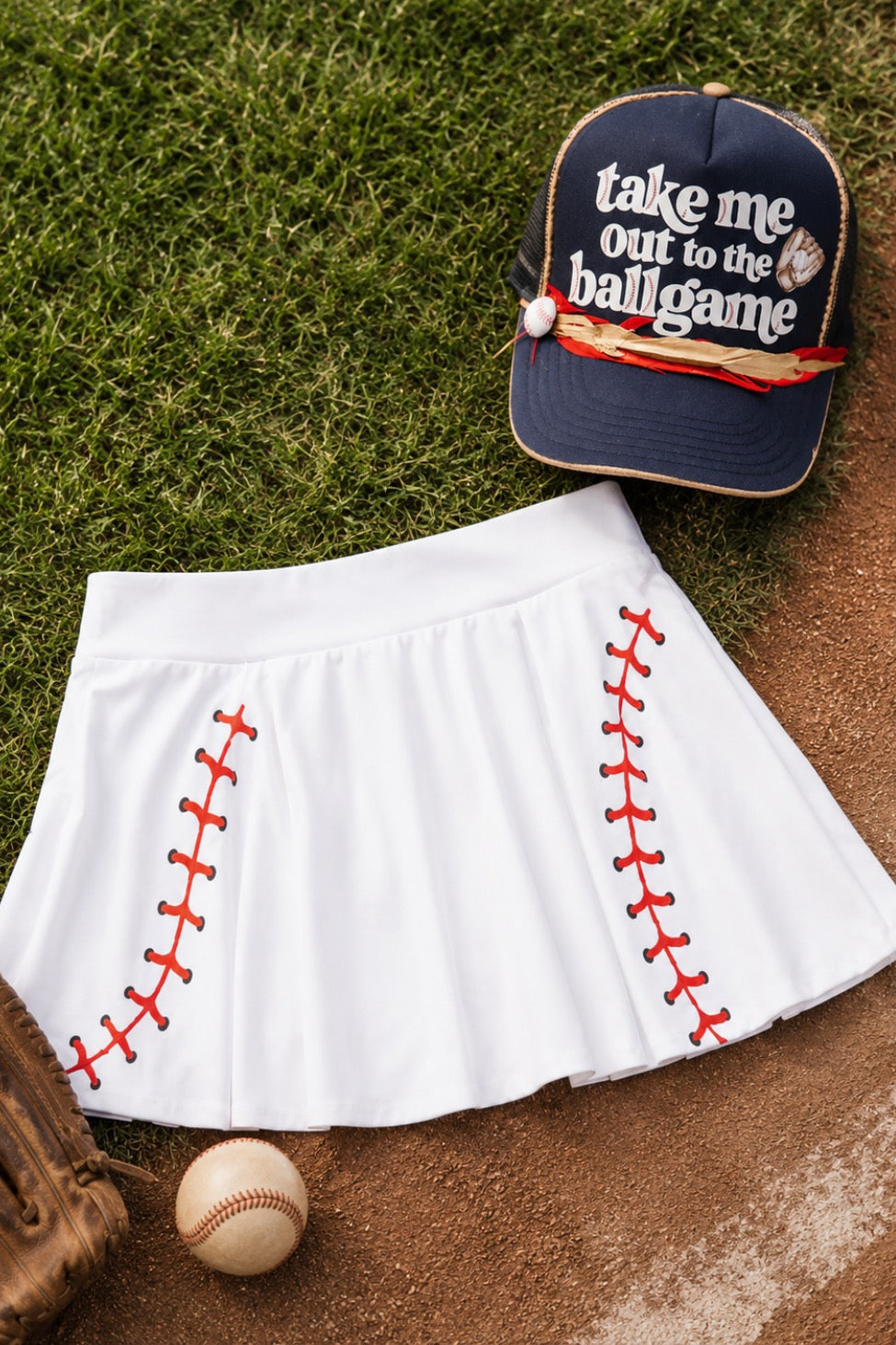 HOME RUN WHITE TENNIS SKIRT SKIRT Judith March