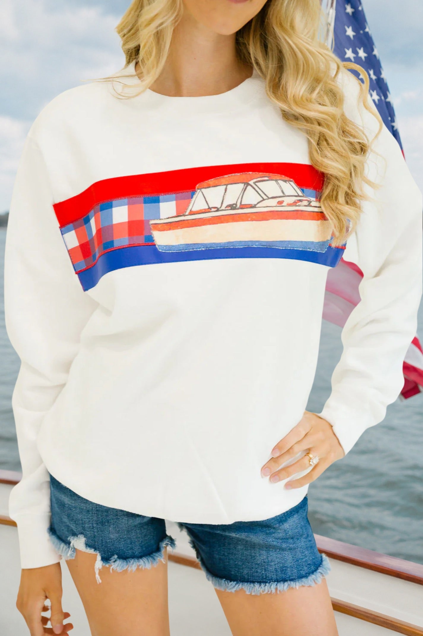 PATRIOT CRUISE WHITE PULLOVER PULLOVER Judith March