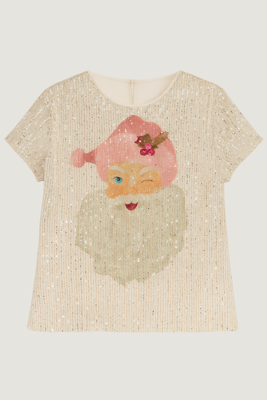 WINKING SANTA GOLD SEQUIN TOP (PRE-ORDER) TOP Judith March