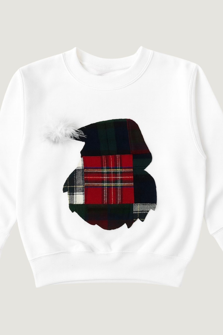 MINI KIDS WHITE PLAID SANTA PULLOVER PULLOVER Judith March