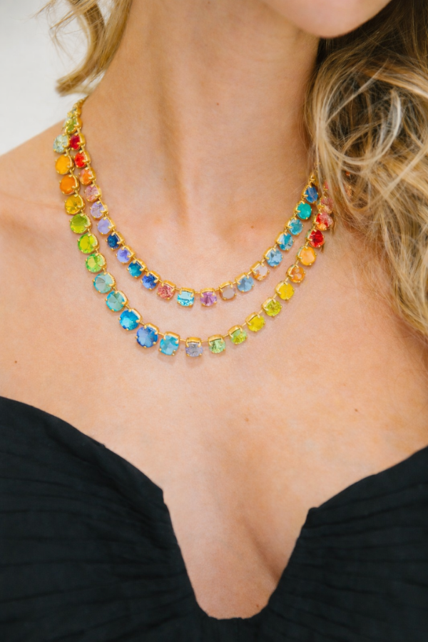 DOUBLE RAINBOW TENNIS NECKLACE NECKLACE Judith March