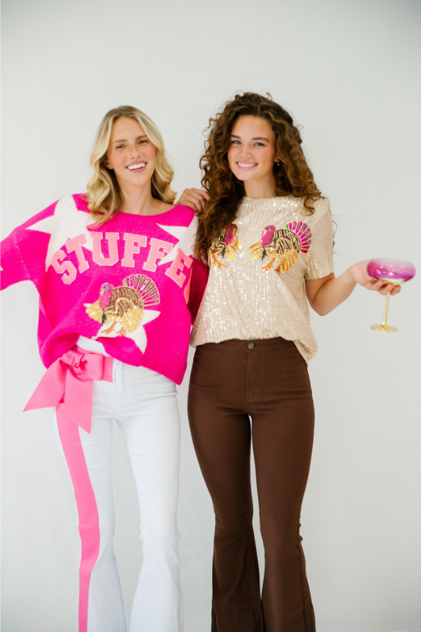 TURKEY CHEERS SEQUIN TOP TOP Judith March