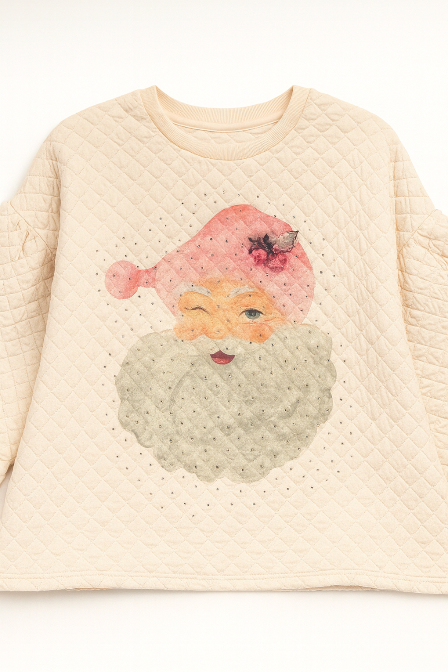 SANTA CREAM QUILTED PULLOVER SWEATER Judith March