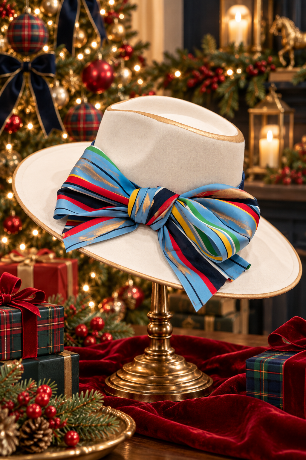 HOLIDAY STRIPE CREAM RANCHER HAT RANCHER HAT Judith March