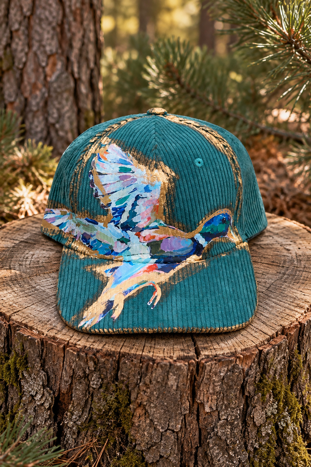 GREENHEAD GETAWAY TEAL CORDUROY TRUCKER HAT