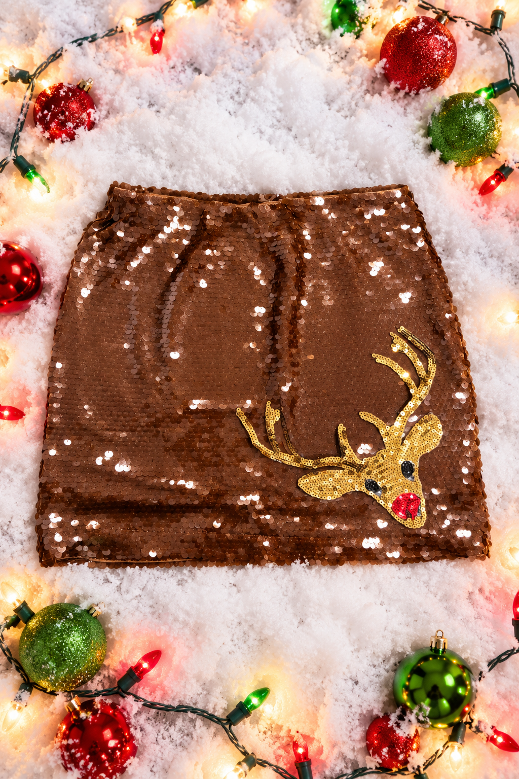 RUDOLPH'S SPARKLE SEQUIN SKIRT SKIRT Judith March BROWN SMALL