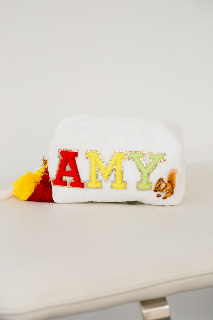 CUSTOM SMALL TERRY CLOTH BAG "CUSTOMIZE YOUR OWN" Custom Judith March WHITE  