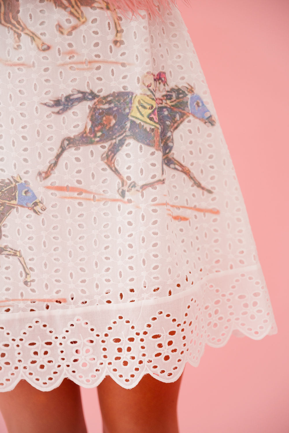 RACE HORSE WHITE LACE DRESS DRESS Judith March   