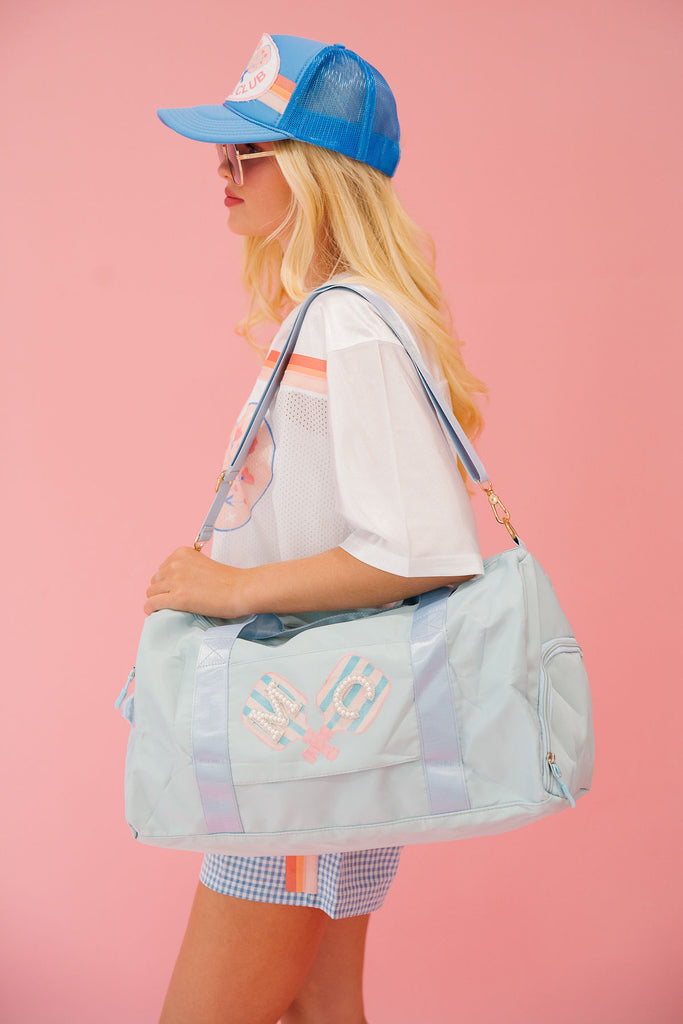 CUSTOM BLUE PICKLEBALL DUFFLE BAG Duffel Bags Judith March   
