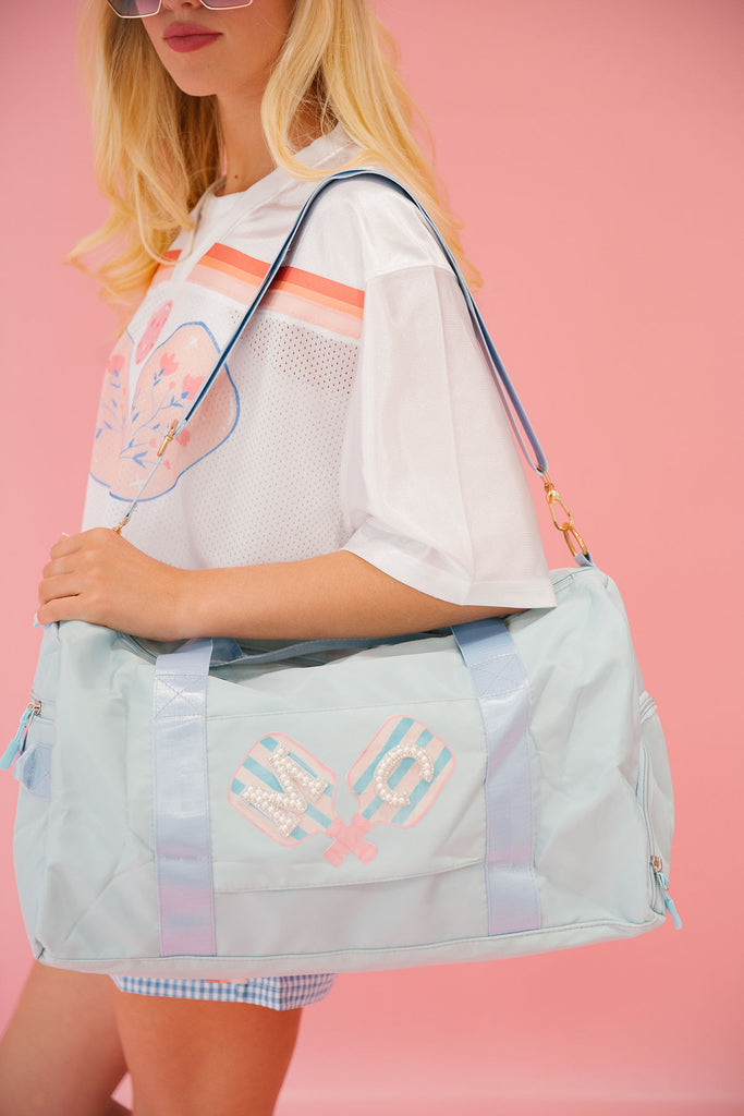 CUSTOM BLUE PICKLEBALL DUFFLE BAG Duffel Bags Judith March   
